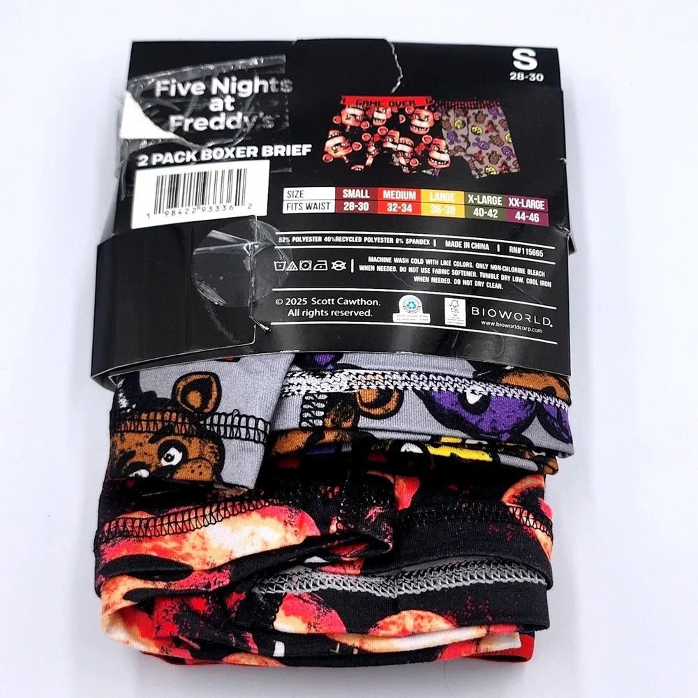 Five Nights at Freddys Boxer Briefs Mens Small 28-30 Multicolor 2 Pack FNAF New